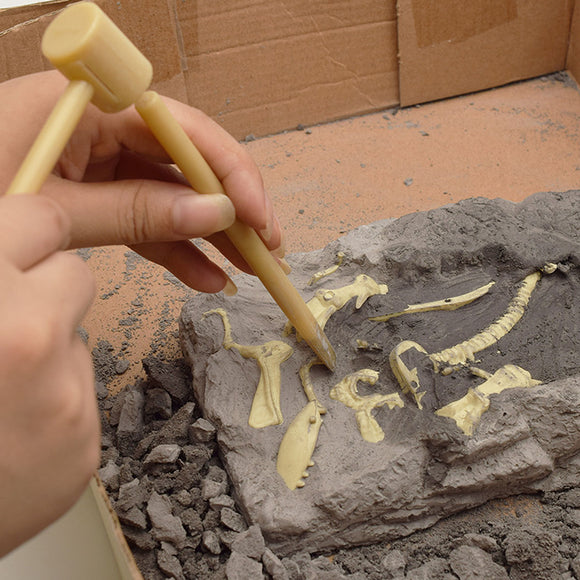 DIY Dinosaur Fossil Diecast Model Toy Kit Tyrannosaurus Rex Triceratops Pterosaur Mammoth Deinonychus