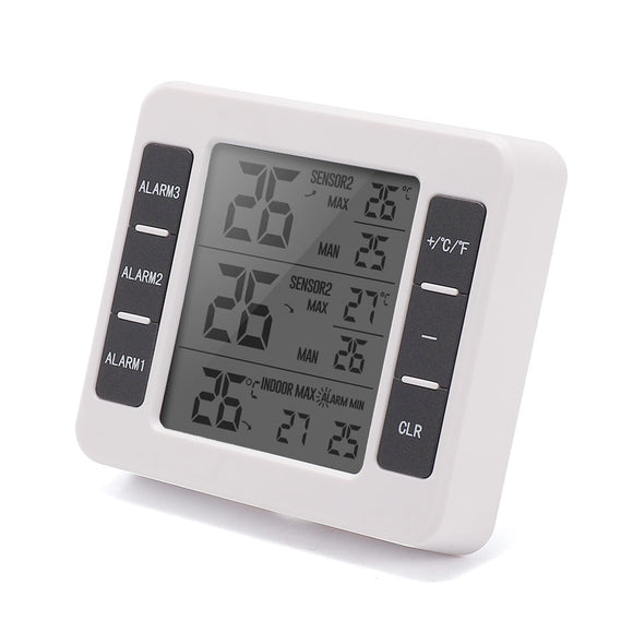 Loskii SH-35 Digital Electronic Wireless Indoor/Outdoor Temperature Alarm Thermometer with 2 Sensors