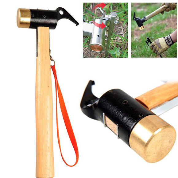 Selpa Outdoor Camping Copper Mallet Brass Hammer For Tent Pegs Nail Puller Survival Tool