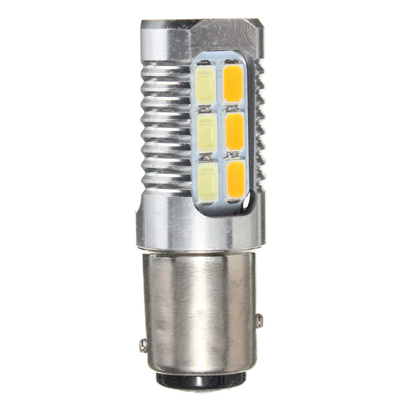 1157 4W 5630 Yellow White LED Dual Color Switchback Turn Signal Light Bulb