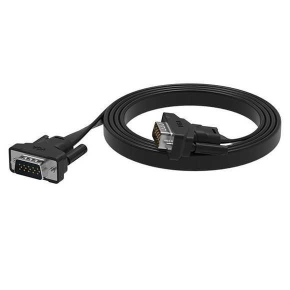 Vention VGB-B05 VGA to VGA Flat Cable Male to Male Black Braided Shielding Premium HDTV VGA Cable