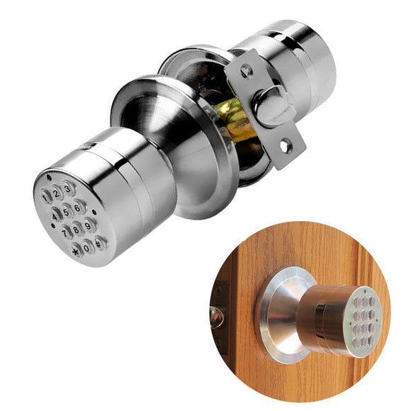 Electronic Digital Keyless Code Smart Door Lock Keypad Security Handle Home Safety Entry Lock Silver