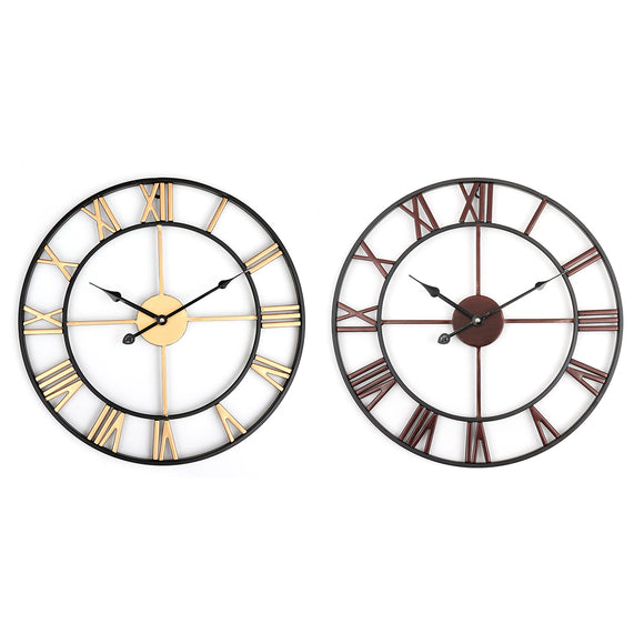 45cm Large Wall Clock Big Roman Numerals Giant Open Face Metal For Home Outdoor Garden