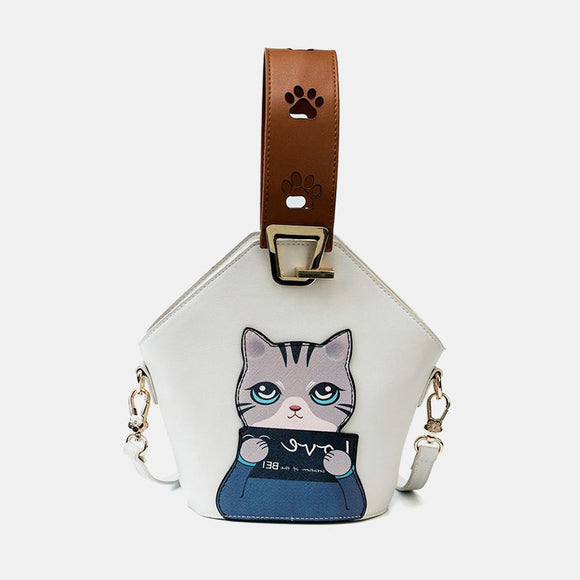 Women Fashion Cute Cat Crossbody Bag Handbag Shoulder Bag