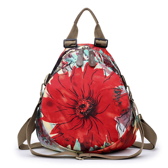 Multifunctional Flower Pattern Waterproof Bag Backpack Shoulder Bags Handbag For Women