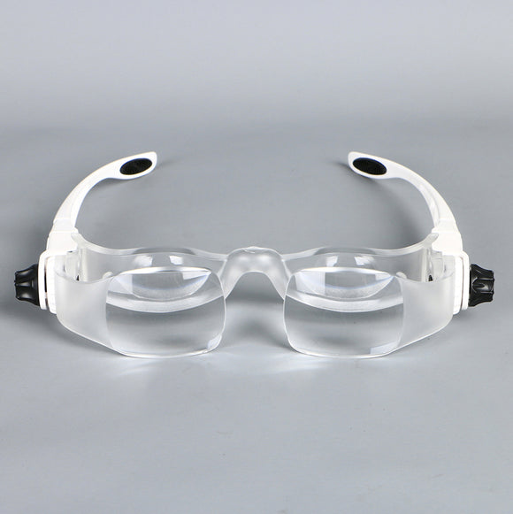 3.8X Bracket TV Reading Glasses Magnifier Loupe Goggles Headband Magnifying Glass with Phone Holder Glasses Case