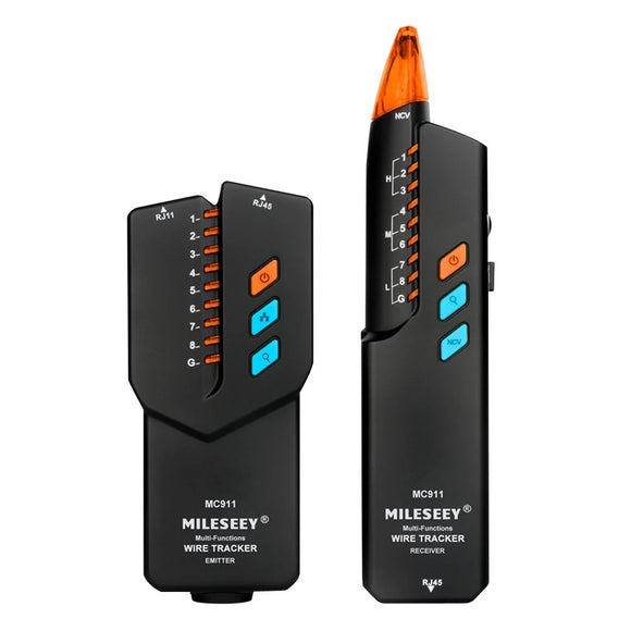 Mileseey MC911 Network Cable Tracker Tester Telephone Wire Tracker Anti-interference Toner Ethernet LAN Trace Network Cable