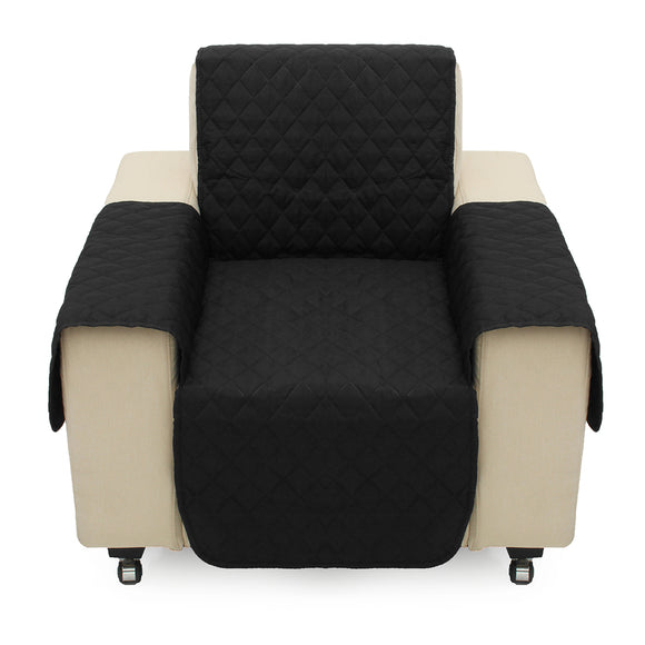 Black Pet Sofa Couch Protective Cover Pad Removable W/ Strap Waterproof Pads 1 Seater