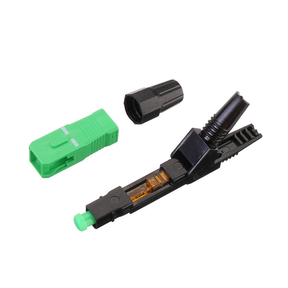 100pcs Flip Type SC APC Fast Connector Embedded SC Adapter  FTTH SC APC Connector Support 0.9mm 2.0mm 3.0mm FTTH Flat Cable