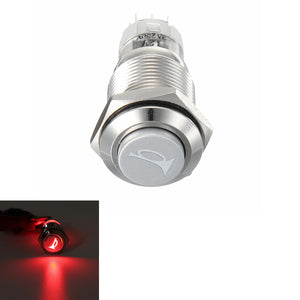 12V 16mm LED Light Waterproof Momentary Horn Metal Push Button Switch For Motorcycle Car Boat