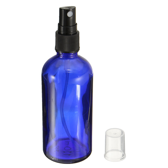 100ml Blue Glass Spray Bottle Aromatherapy Essential Oil Storage Liquid Container Empty Jar