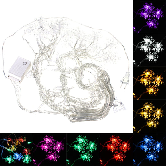 3.5M 100LED Snowflake Ice Curtain String Fairy Lights Xmas Party Wedding Decor 110V