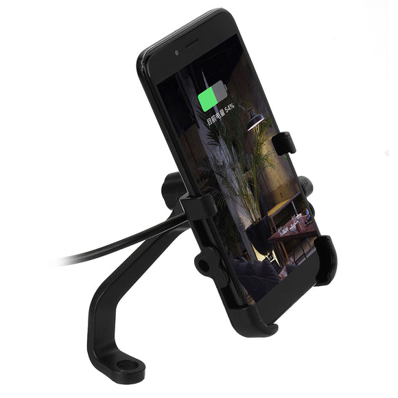 Universal Motorcycle ATV Mobile Phone GPS Handlebar Mount Holder USB Charger