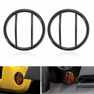 2pcs Turn Signal Light Cover GrillE-mounted For Jeep Wrangler JK 2007-2015