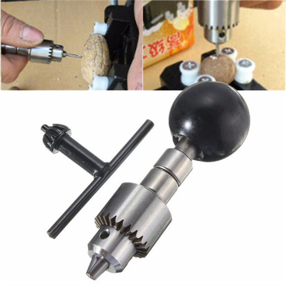 0.3-4mm Black Mini Hand Drill with Key Chuck Manual Micro Craft Hand Drill Tool