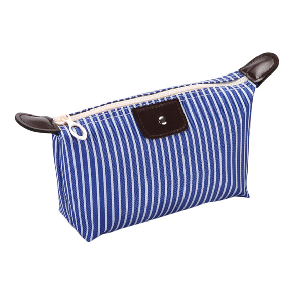 IPRee Striped Dumpling Women Cosmetic Bag Folding Travel Waterproof Makeup Wash Bag Storage Pouch