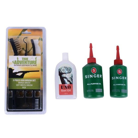AURKTECH  Hunting Gun Double Heads Cleaning Brushes Hook Set Barrel Cleaner Tools Kit