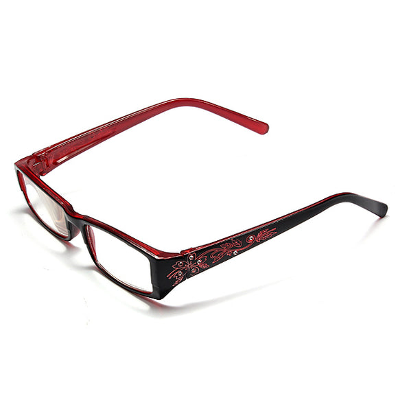 Red Female Diamond Flower Frame Presbyopic Reading Glasses Eyeglasses 1.0 1.5 2.0 2.5 3.0 3.5 4.0