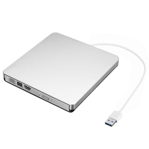 Silver USB3.0 DVD External Drive CD DVD-RW Player CD-RW Burners Optical Driver Writer DVD Writer Reader for PC Desktop Computer