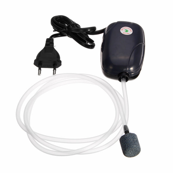3W Aquarium Air Pump Oxygen Breathe Water Air Pump for Fish Tank +Line Tubing+ Air Stone