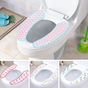 1 Pair Soft Pull Plush Bathroom Toilet Seat Cover Washable Closestool Mat