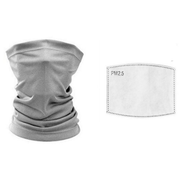 Adult Gray Head Face Neck Gaiter Tube Bandana Scarf Cover  Carbon Filters For Motorcycle Racing Outdoor Sports