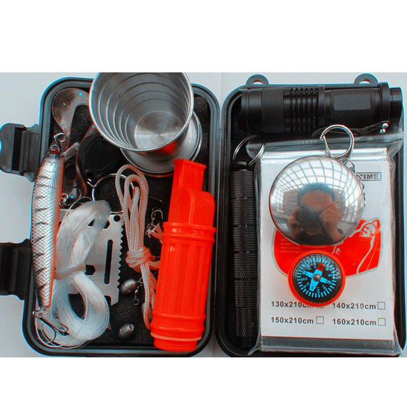 Outdoor Sports SOS Emergency Survival Equipment Kit For Tactical Tool With Self-Help Box