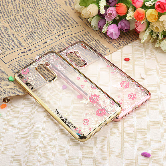 Bakeey Diamond Plating Clear Cover Soft TPU Flower Protective Case For Xiaomi Pocophone F1