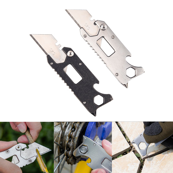 IPRee 6 In 1 EDC Mini Pocket Paper Cutter Multi-functional Folding Knife Opener Wrench
