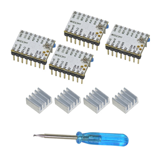 Geeetech 4PCS Ultra-quiet TMC2208 Stepper Motor Driver + Heatsink + Screwdriver Kit For 3D Printer