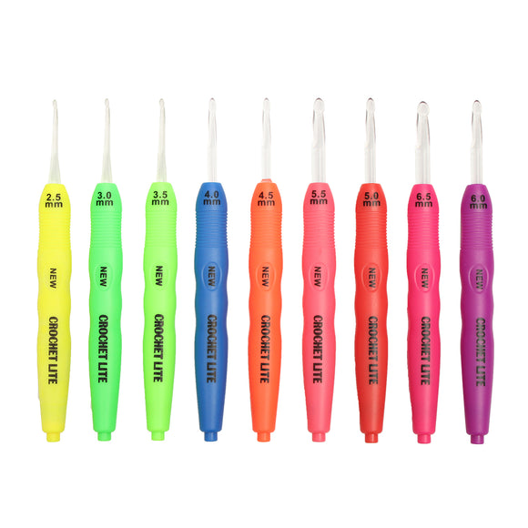 9Pcs Crochet Tool Kit LED Crochet Hooks Yarn Knitting Needles Sewing Tools Set