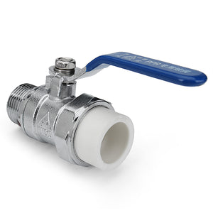 TMOK 1/2 3/4" External Wire Manual PPR Brass Ball Valve Nickel Handle PPR Male Thread Valves"