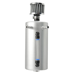 500ml Cylinder Alum Polished Engine Oil Catch Can Tank Tube Breather Air Filter