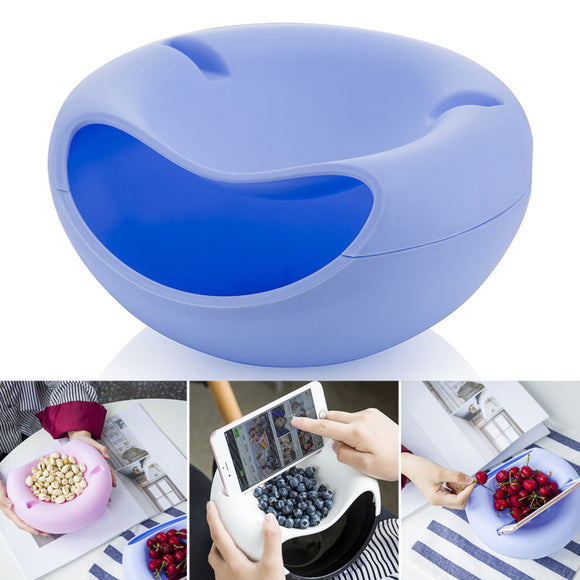 Plastic Fruit Dish Multifunctional Double Layer Candy Plate Peels Shells Round Storage Baskets