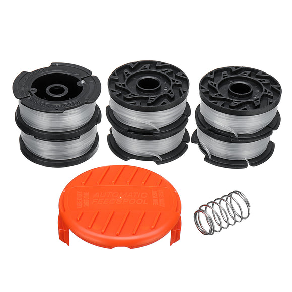 8Pcs 30ft .065 Trimmer Line & Spool Cap For Black & Decker GH400 GH500 GH600 Tools Kit