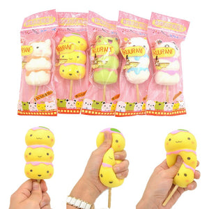 IKUURANI Cute Cartoon Animals Mochi Ball Stick Squishy Squeeze Original Packaging Toy Gift Decor