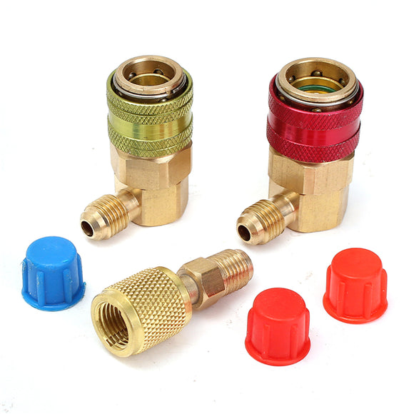 High and Low R134A Quick Coupler Adapters Connector Valve Cap Conversion Kit