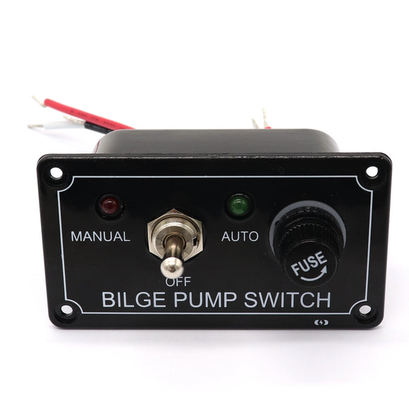 12V LED Indicator Bilge Pump Switch Panel Housing 3 Way Panel Manual / Off / Auto RV Marine Boat