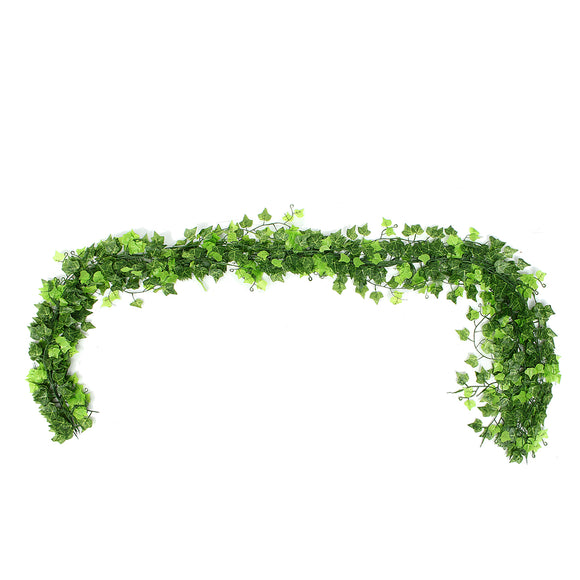 12Pcs/Set 2.4m Artificial Vine Plant Foliage Simulation Green Leaves Rattan Cafe Bar Decorations