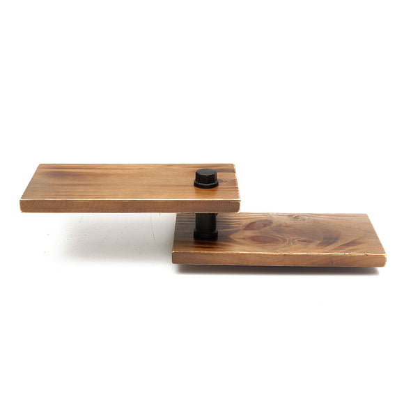Industrial Style Iron Pipe Adjustable Wooden Double Swivel Shelf Shelving