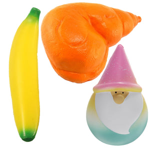 3PCS Supersize Christmas Gift Squishy 12.5CM Santa Claus 20CM Chicken Bread 17CM Banana Jumbo