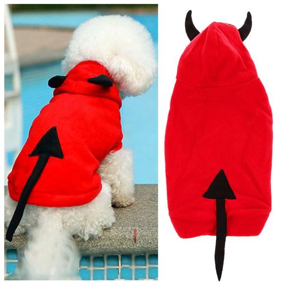 Christmas Pet Dog Cat Outstanding Devil Clothes Puppy Winter Warm Costume Red Coat Outterwear