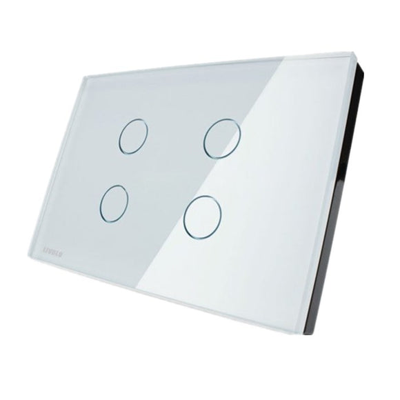Livolo White Crystal Glass Touch Screen Switch VL-C304-81 AC110-250V