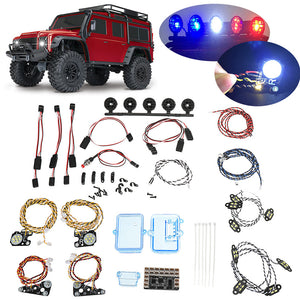 LED Front+Rear lights+IC Lamp Group+Police Light+Cable For TRAXXAS Trx4 RC Car Parts