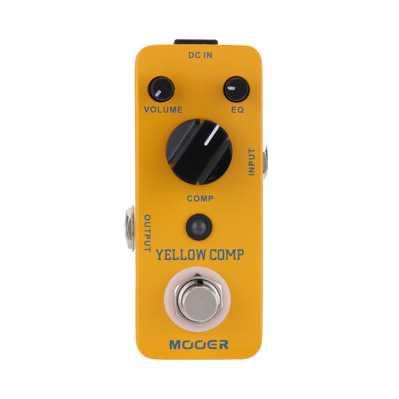 MOOER MCS2 Yellow Comp Micro Mini Optical Compressor Guitar Effects Pedal for Electric Guitar True Bypass