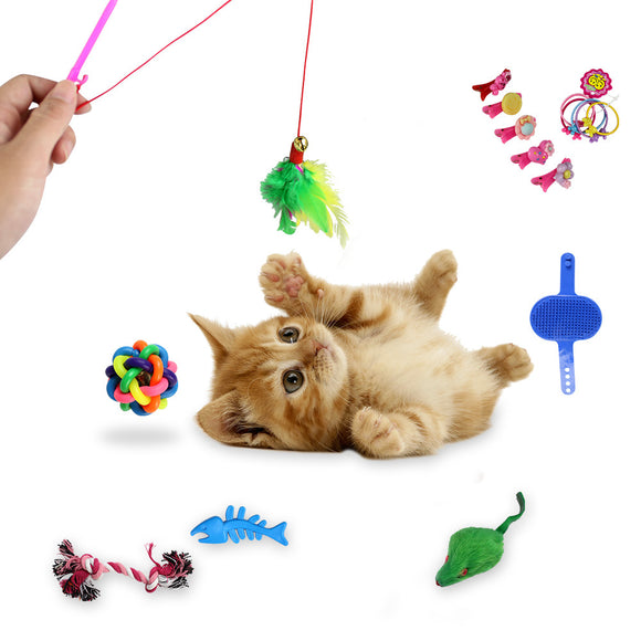16pcs Cat Toys Cat Teases Tooth Grinding Toy Set Pet Toys