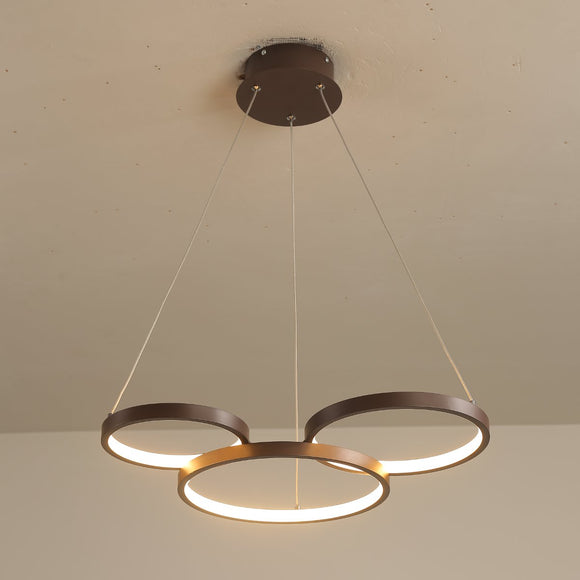 3 Ring PVC LED Pendant Lamp Ceiling Light Home Bedroom Dimming Fixture Decor