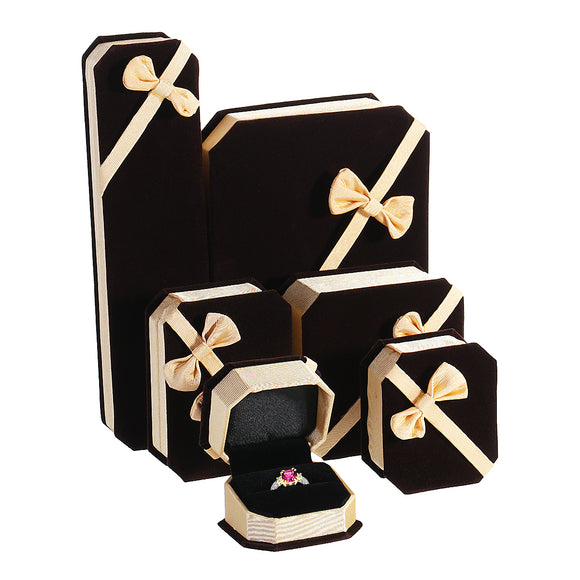 Velvet Engagement Wedding Necklace Ring Pendant Jewelry Box Storage Box