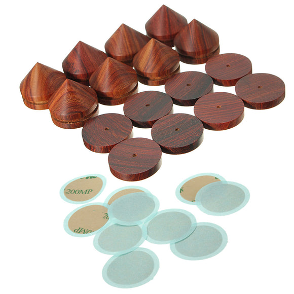 8Pcs Spikes Pads Rosewood Speaker IsolationFeet Stand 23mm / 0.91 Inches Wooden