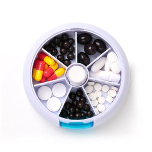 Honana HN-P1 Travel 7 Compartment Pill Box Medicine Rotation Holder Organizer Container Case